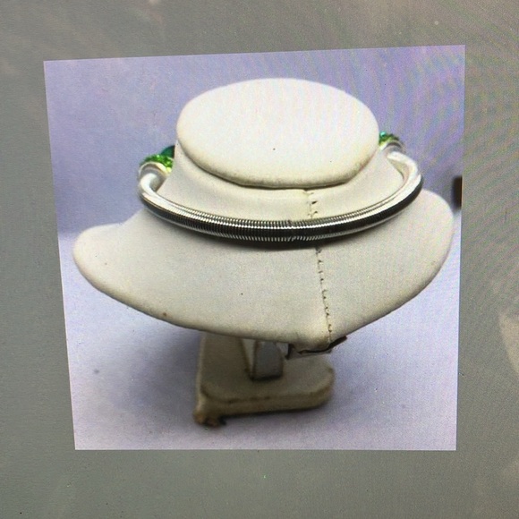 Stunning Silver Bracelet with green and silver beads and butterfly Charm - Picture 2 of 3